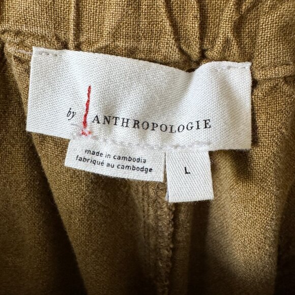 Anthropologie Rhys Utility Jogger Pant Sz Large Linen Blend Utility Moss Green - Picture 3 of 16